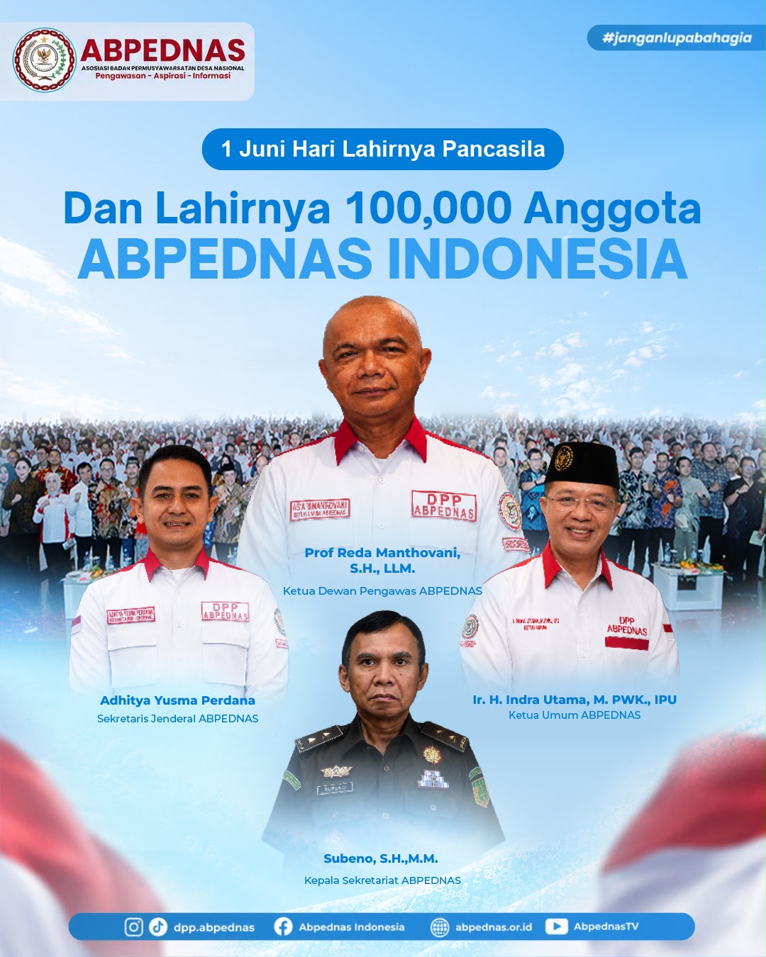 ABPEDNAS Konsolidasikan Kekuatan BPD Nasional, Keanggotaan Tembus 100 Ribu Orang pada Momentum Hari Lahir Pancasila